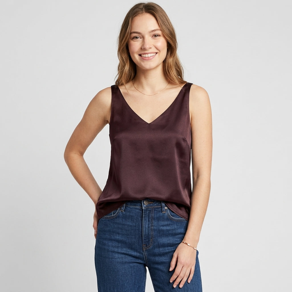 Top donna basic tessuto rasato lucido B97311 - AVENUE