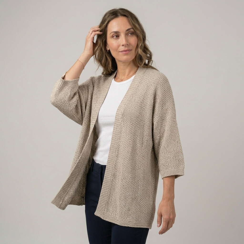 Cardigan in maglia lavorata con lurex 1677L - FRANZESE
