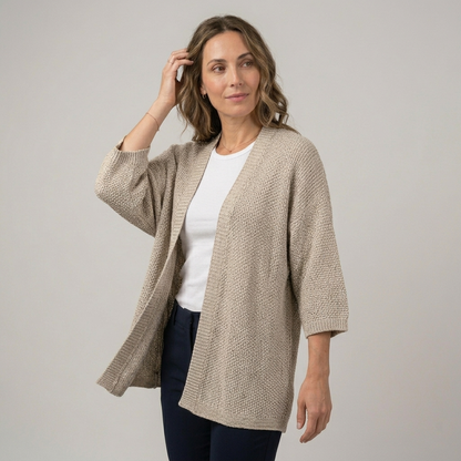 Cardigan in maglia lavorata con lurex 1677L - FRANZESE