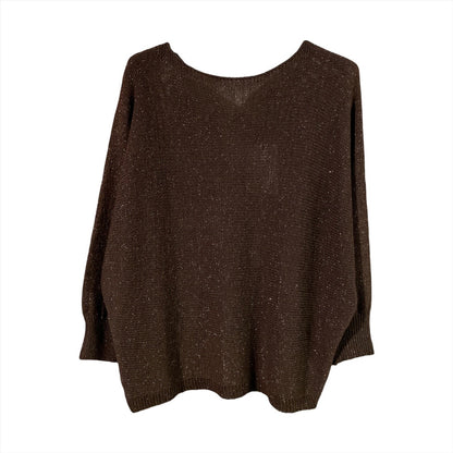 Maglia donna inserti lurex e fiocco 9086