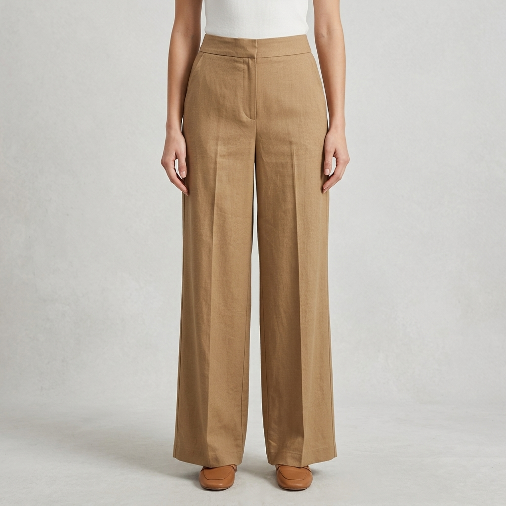 Pantalone donna palazzo tessuto lino/viscosa 04D225 - EXTYN