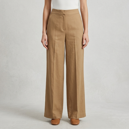 Pantalone donna palazzo tessuto lino/viscosa 04D225 - EXTYN