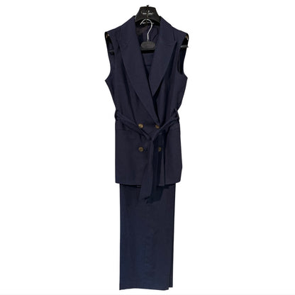 Tailleur smanicato doppio petto lino 41911 - ELENA CASALI