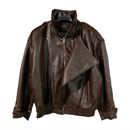 Giubbino donna in ecopelle modello bomber oversize 2685