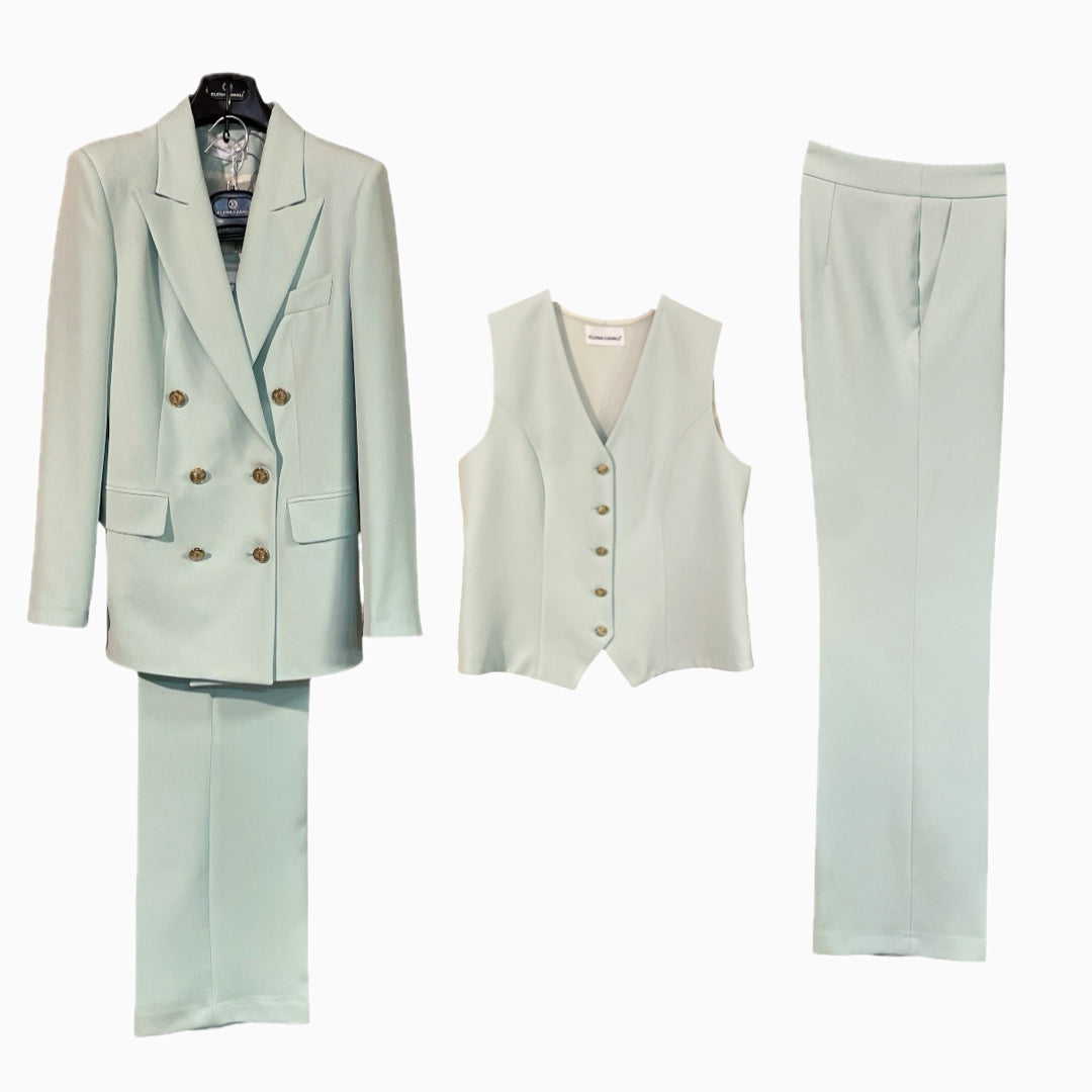 Tailleur donna tre pezzi bottoni dorati U14605 - ELENA CASALI