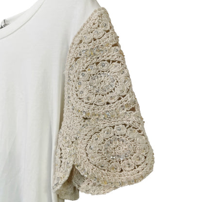 T-shirt maniche crochet con paillettes 180 - FRANZESE