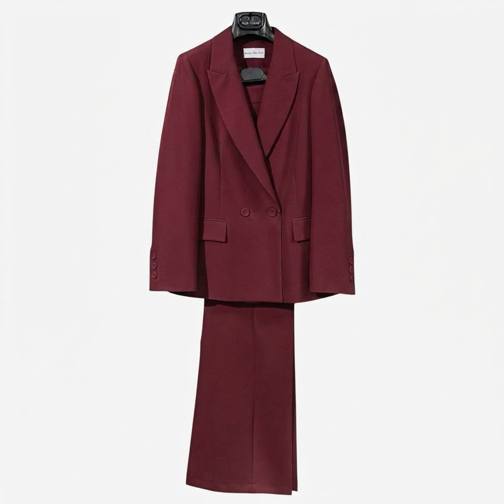 Tailleur donna doppio petto pantalone a zampa 04503/Z - ELENA CASALI