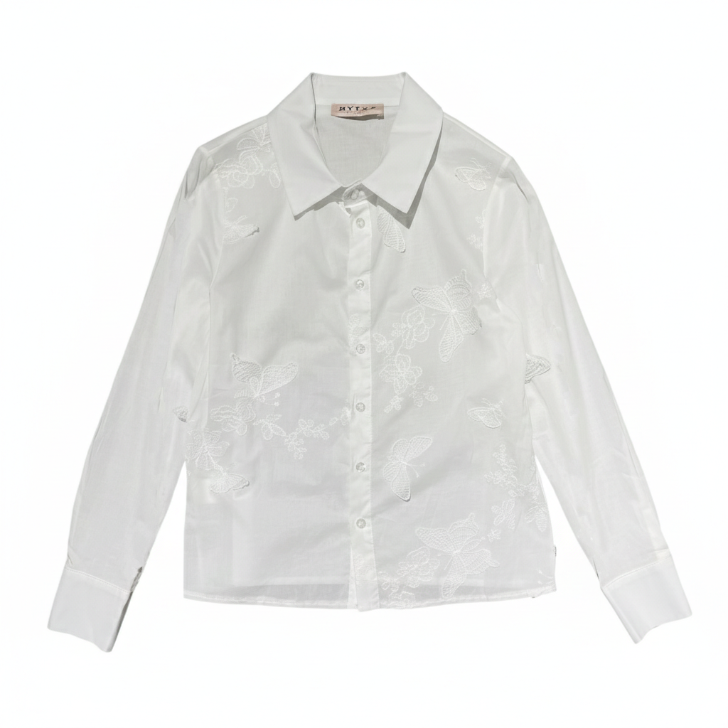 Camicia in cotone con inserti in pizzo 28A108 - EXTYN