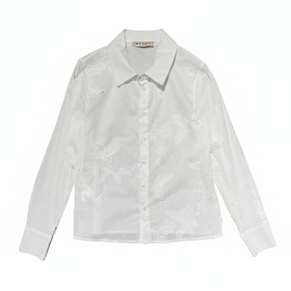 Camicia in cotone con inserti in pizzo 28A108 - EXTYN