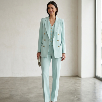 Tailleur donna tre pezzi bottoni dorati U14605 - ELENA CASALI