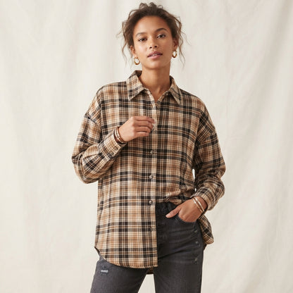 Camicia donna oversize in flanella BS2730009 - BLASH