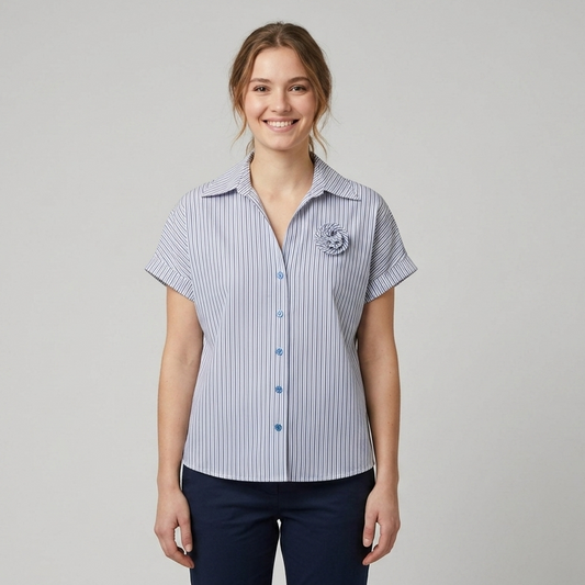 Camicia donna in cotone morivo righe 139214 - FRANZESE