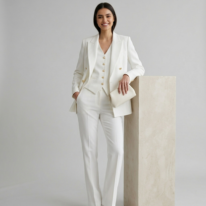 Tailleur donna tre pezzi bottoni dorati U14605 - ELENA CASALI