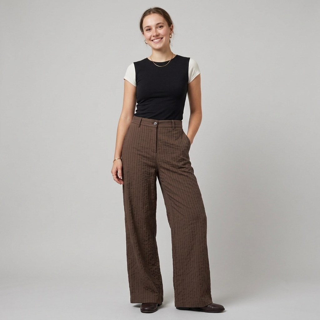 Pantalone donna motivo gessato 2006 - MAYA