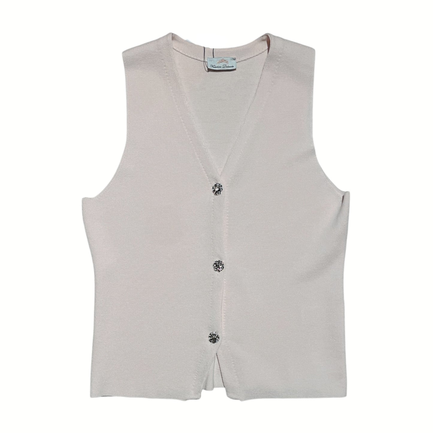 Gilet in maglia con bottoni gioiello MAG230