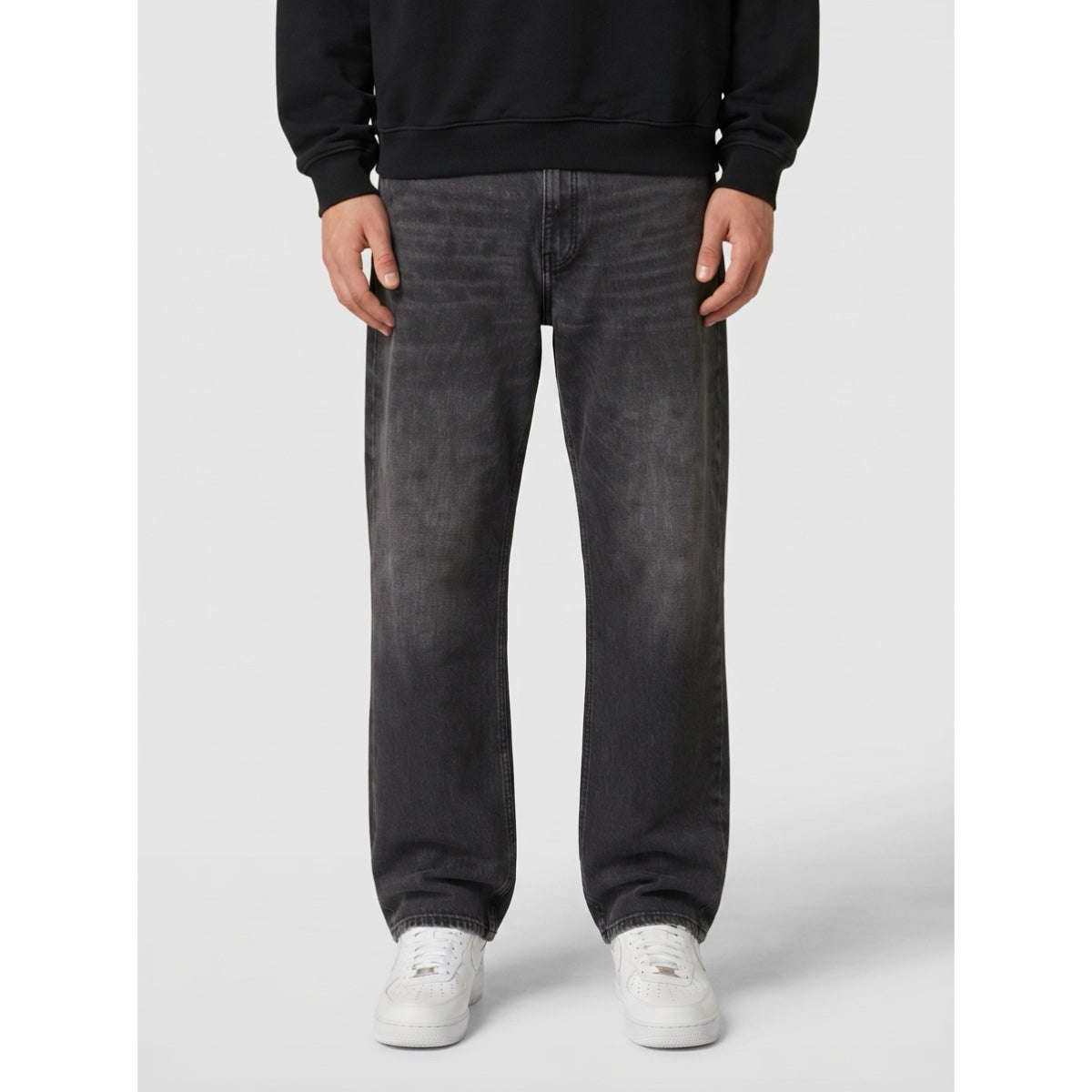 Jeans uomo baggy fit denim nero KK2879
