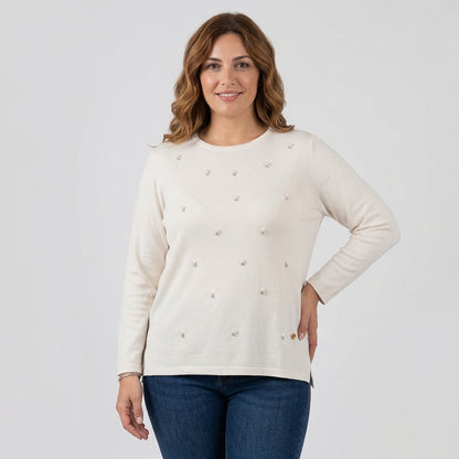 Maglia donna in viscosa con applicazioni CM365 - CAROLA MARIA