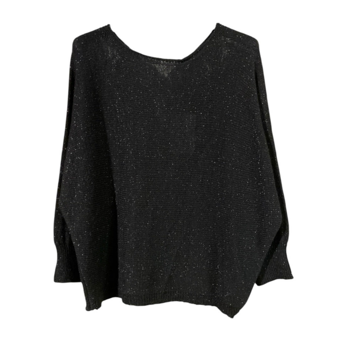 Maglia donna inserti lurex e fiocco 9086
