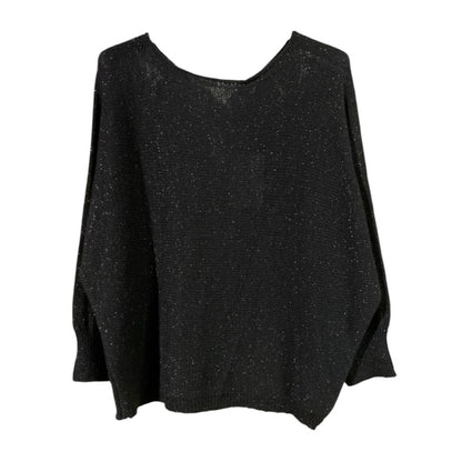 Maglia donna inserti lurex e fiocco 9086