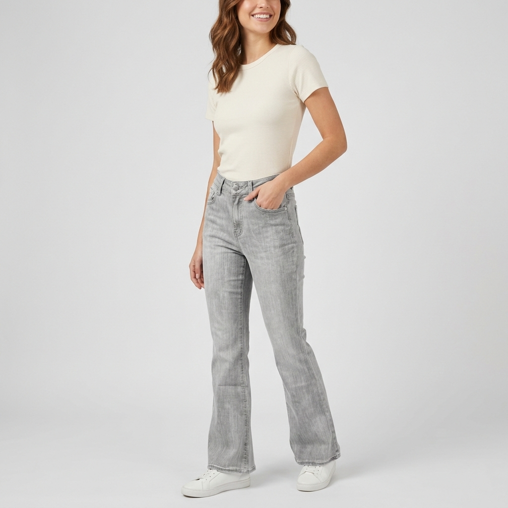 Jeans fondo a zampa lavaggio grey washed 38D138 - EXTYN