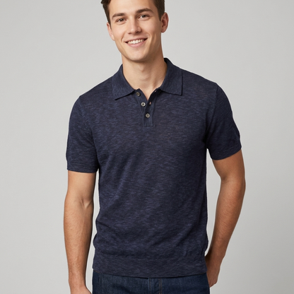 Polo uomo in cotone effetto fiammato MPL924 - GALERIE