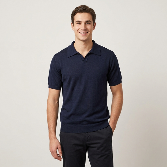 Polo uomo senza bottoni in filo di cotone extra-fine MA8352