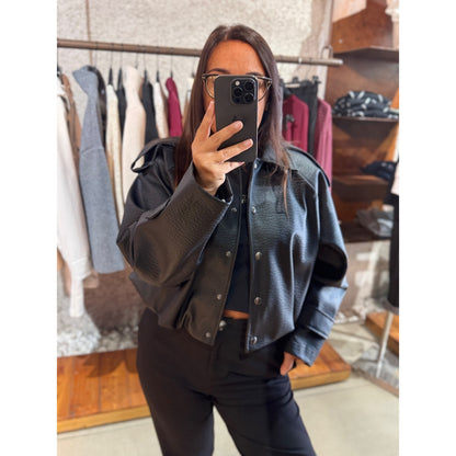 Giubbino donna ecopelle modello crop 26280
