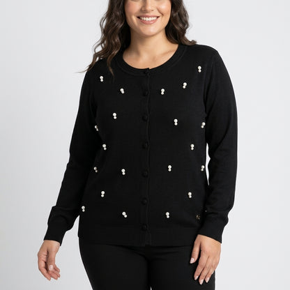 Cardigan donna con applicazioni CM366 - CAROLA MARIA