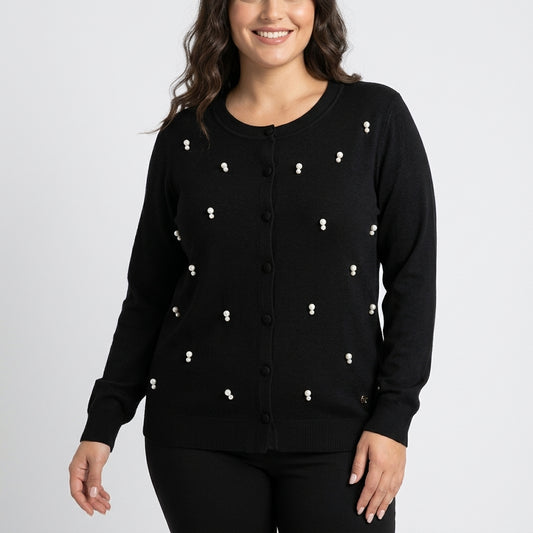 Cardigan donna con applicazioni CM366 - CAROLA MARIA