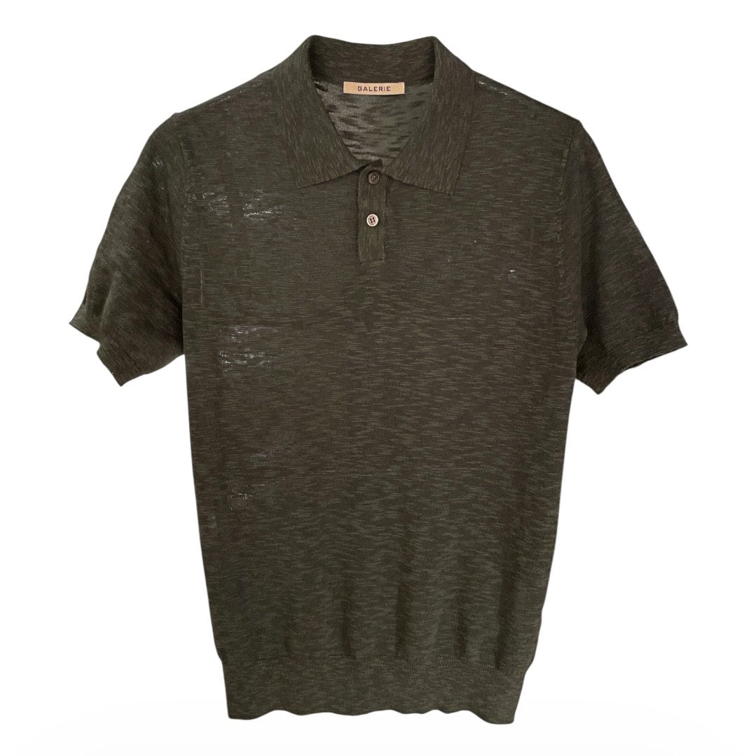 Polo uomo in cotone effetto fiammato MPL924 - GALERIE