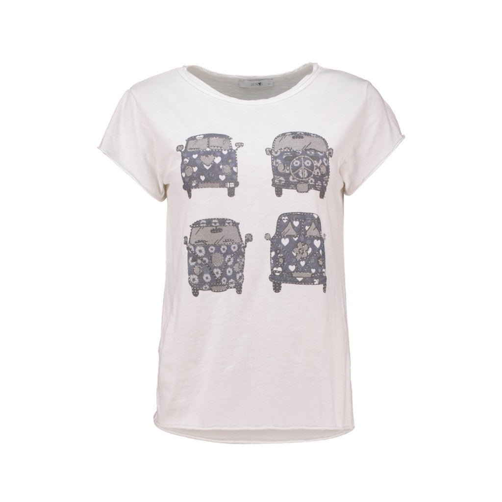 T-shirt donna stampa bus con strass SV44ENJA - HAILYS