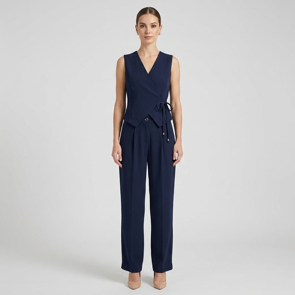 Coordinato con gilet incrocio 3484 - FRANZESE