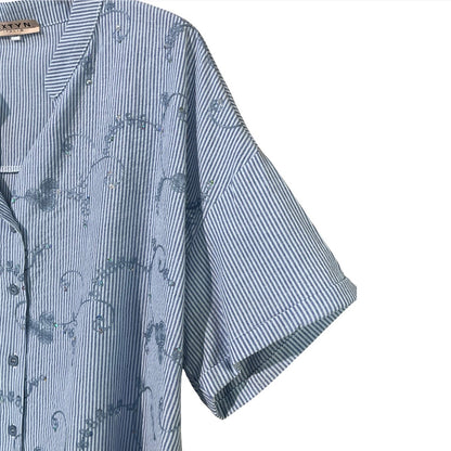 Camicia in cotone con ricami e paillettes 28D222 - EXTYN