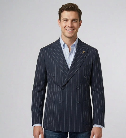 Giacca doppio petto motivo gessato GB1610 - PAUL MIRANDA