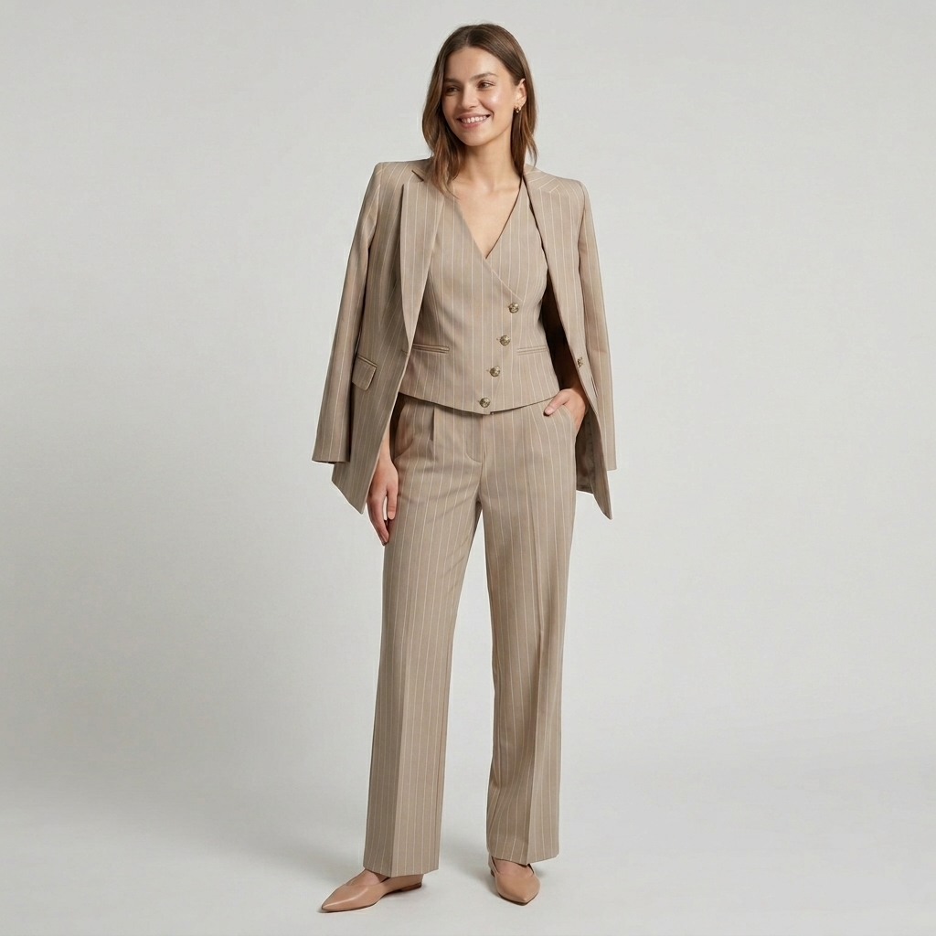 Tailleur gessato tre pezzi 14601 - ELENA CASALI