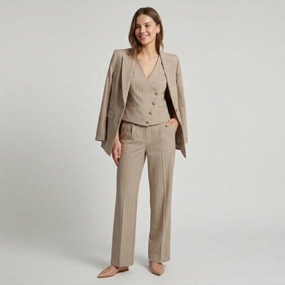 Tailleur gessato tre pezzi 14601 - ELENA CASALI