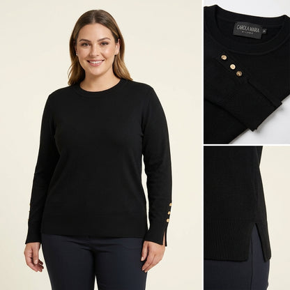 Maglia donna basic viscosa con spacchetti CM390 - CAROLA MARIA