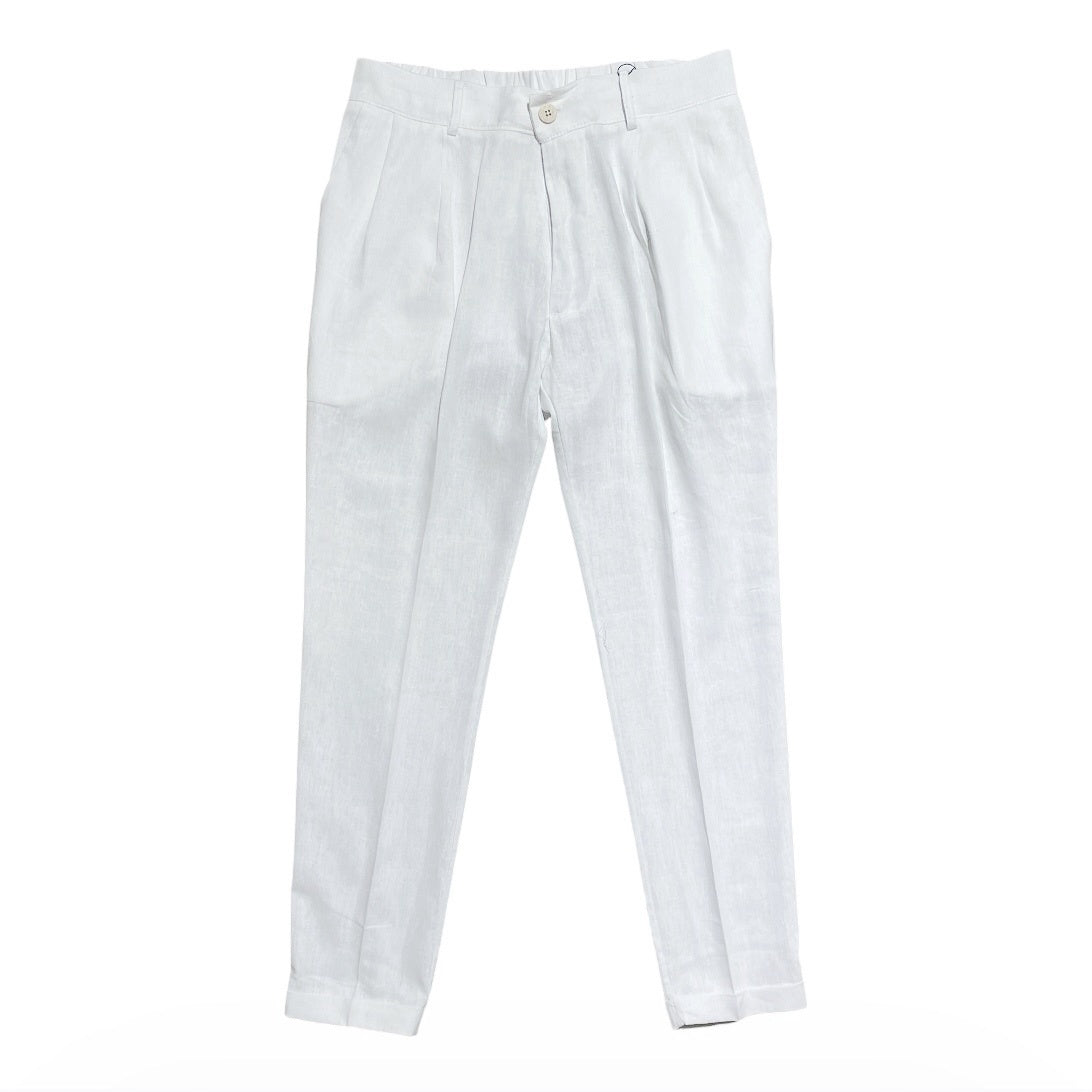 Pantalone uomo straight fit in lino 859