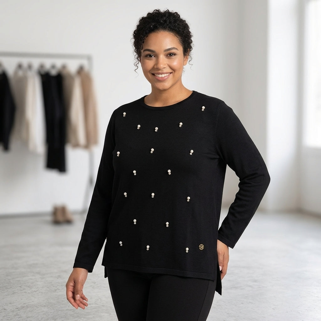 Maglia donna in viscosa con applicazioni CM365 - CAROLA MARIA