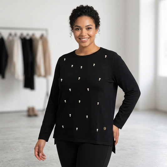 Maglia donna in viscosa con applicazioni CM365 - CAROLA MARIA