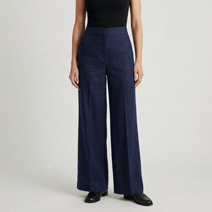 Pantalone donna palazzo tessuto lino/viscosa 04D225 - EXTYN