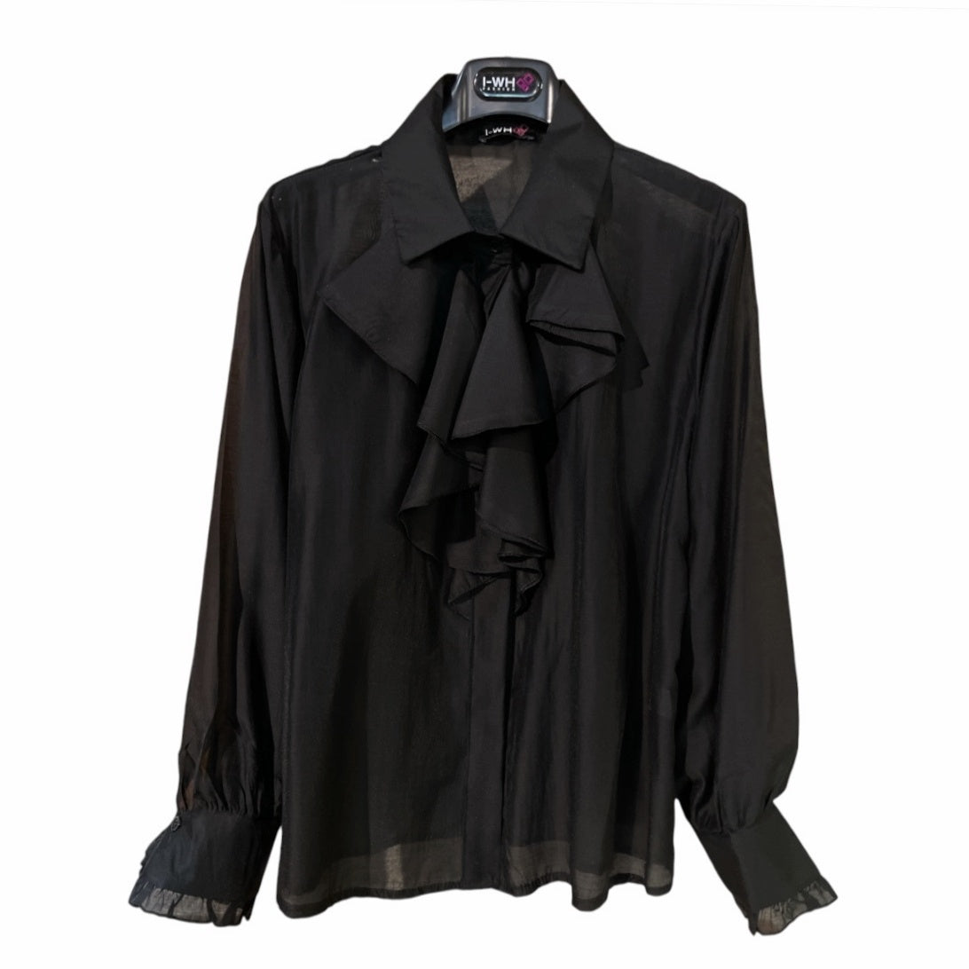 Camicia donna organza con rouches 30073
