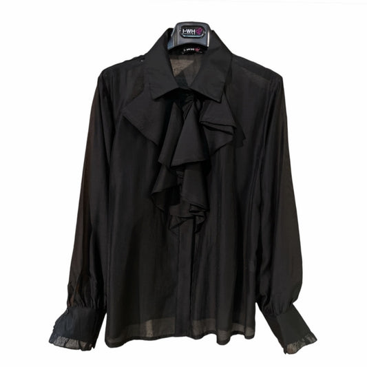 Camicia donna organza con rouches 30073