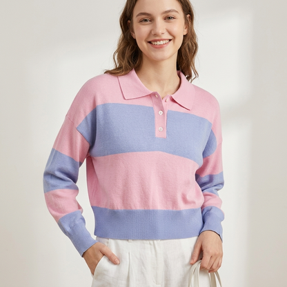 Polo maniche lunghe righe larghe 14D192 - EXTYN