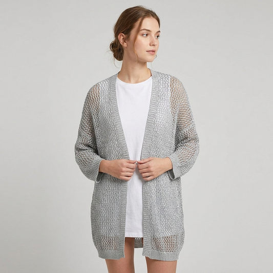 Cardigan in maglia con inserti lurex 21168 - FRANZESE