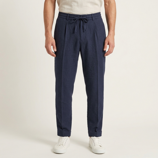 Pantalaccio tessuto goffrato lino e viscosa ISCHIA-LINOZERO