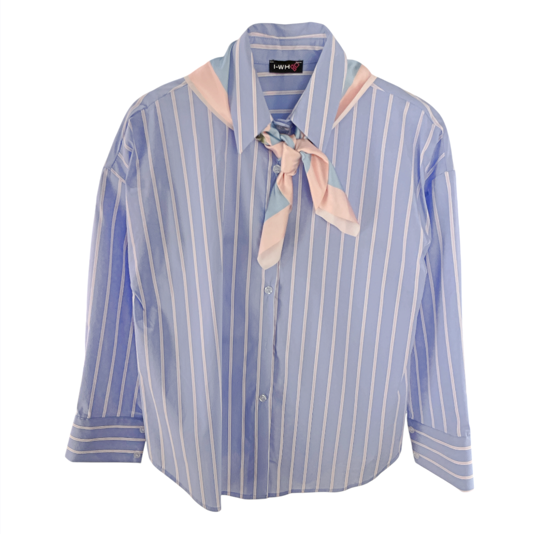 Camiciai oversize con foulard 25008 - FRANZESE