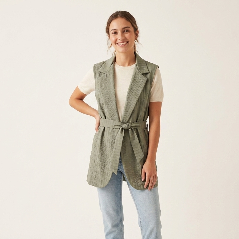 Gilet donna motivo gessato 5008 - MAYA