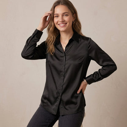Camicia donna in raso lucido B98203  - AVENUE
