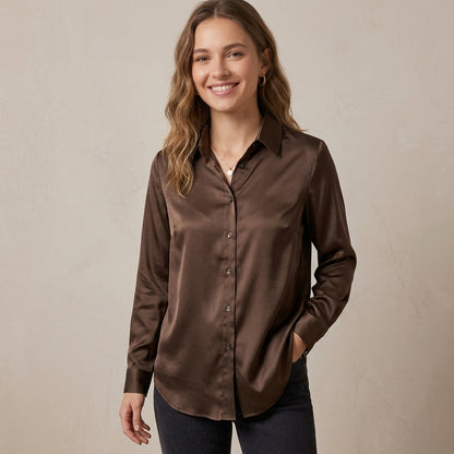 Camicia donna in raso lucido B98203  - AVENUE